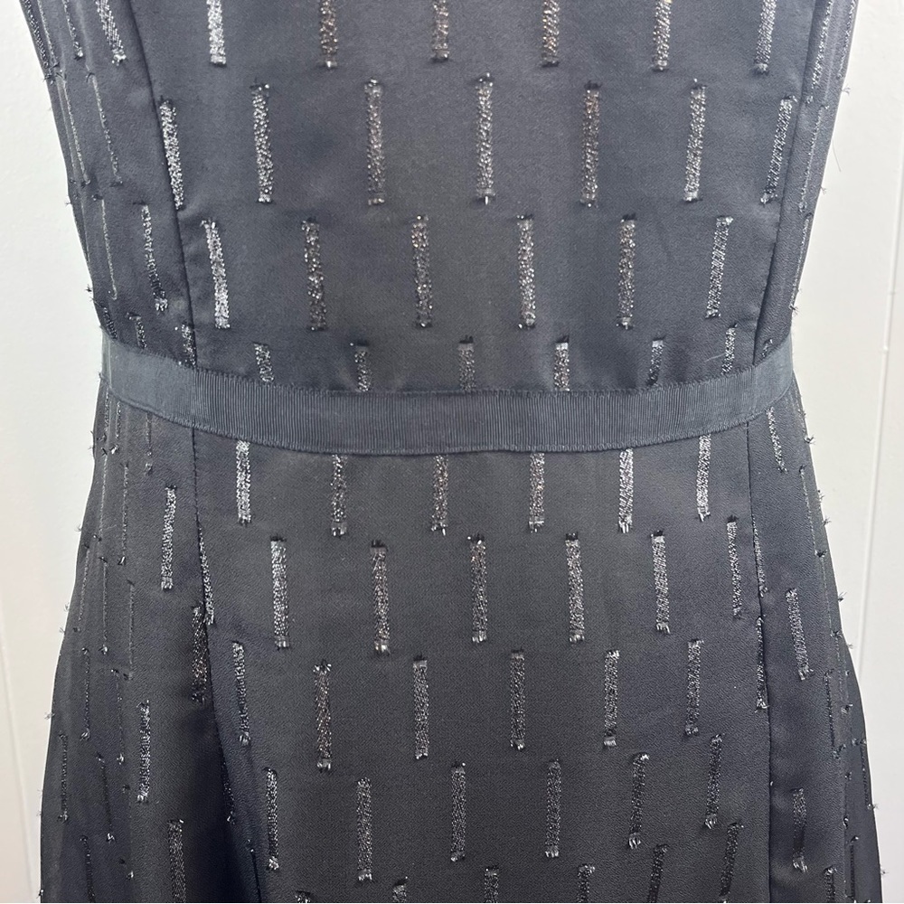NWT Banana Republic Elegant Metallic Black Chiffon Dress • Size 8 - Picture 6 of 15